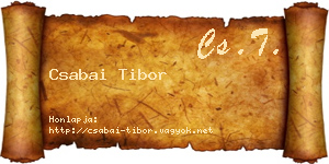 Csabai Tibor névjegykártya